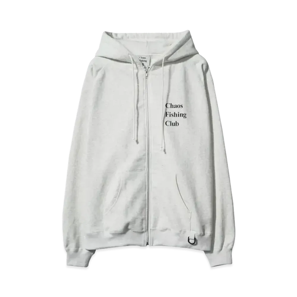 Chaos Fishing Club Logo Zip Up Hoodie "GRAY"