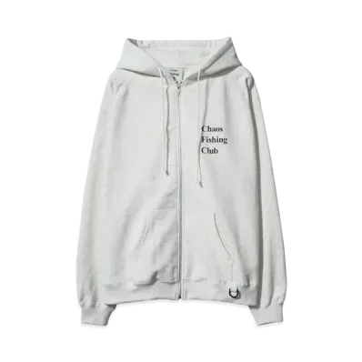 Chaos Fishing Club Logo Zip Up Hoodie "GRAY"