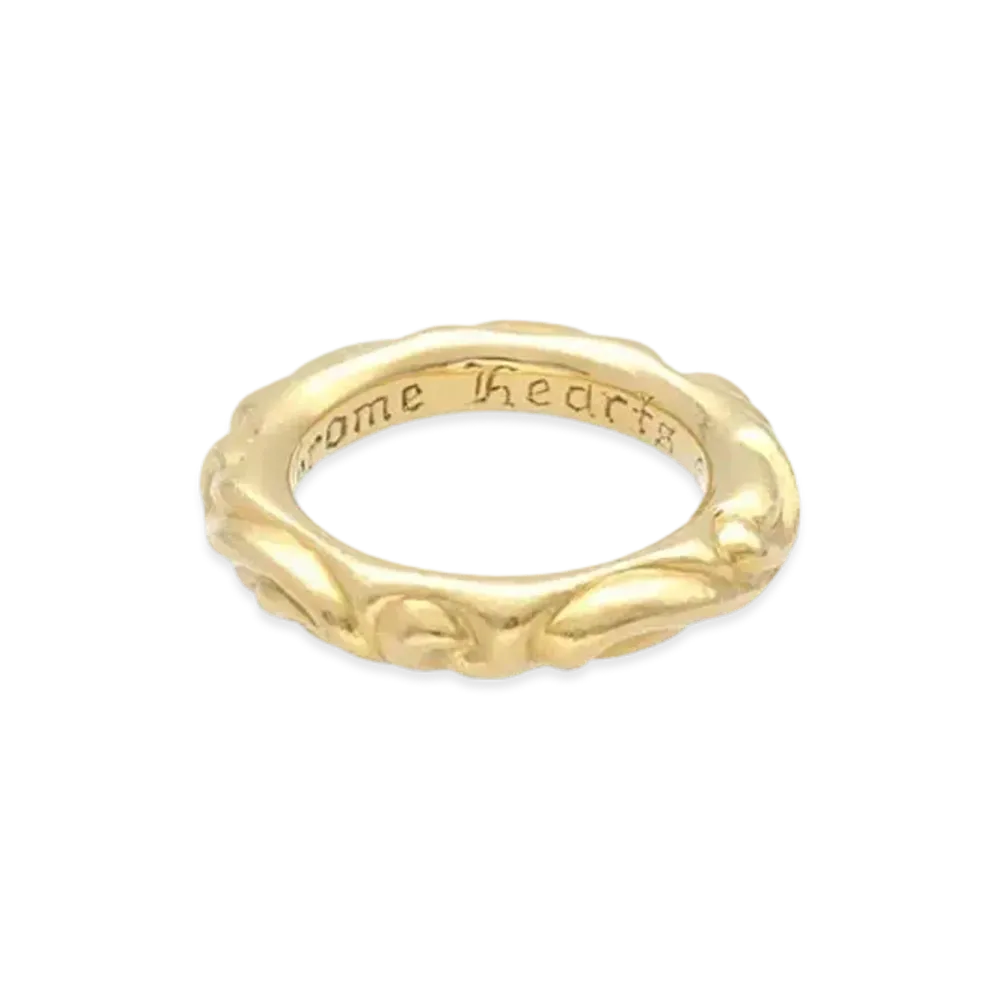 Chrome Hearts 22K Scroll Band Ring "Yellow Gold"