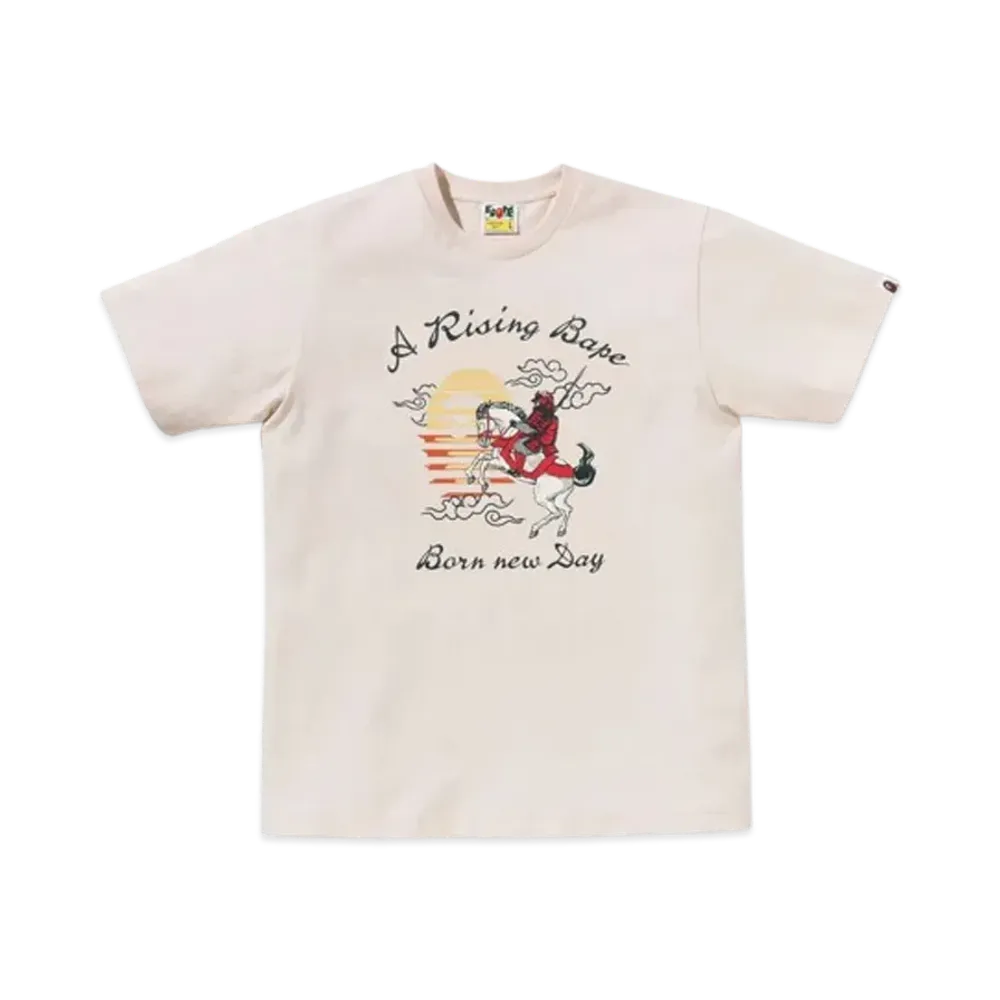 A BATHING APE A RISING BAPE Horse Tee "Ivory"