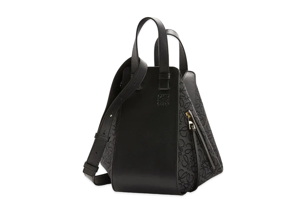 LOEWE Small Hammock Bag In Anagram Jacquard And Calfskin "Anthracite/Black"