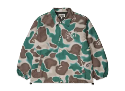 A BATHING APE Liquid Camo Bape Sta Relaxed Fit Coach Jacket "Olivedrab"
