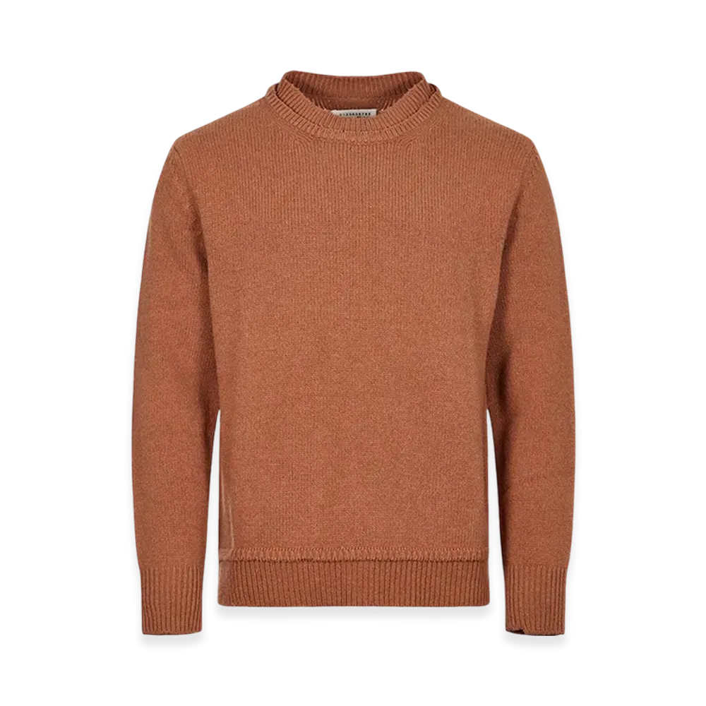 Maison Margiela Back Stitch Double Neck Wool Sweater "Brown"