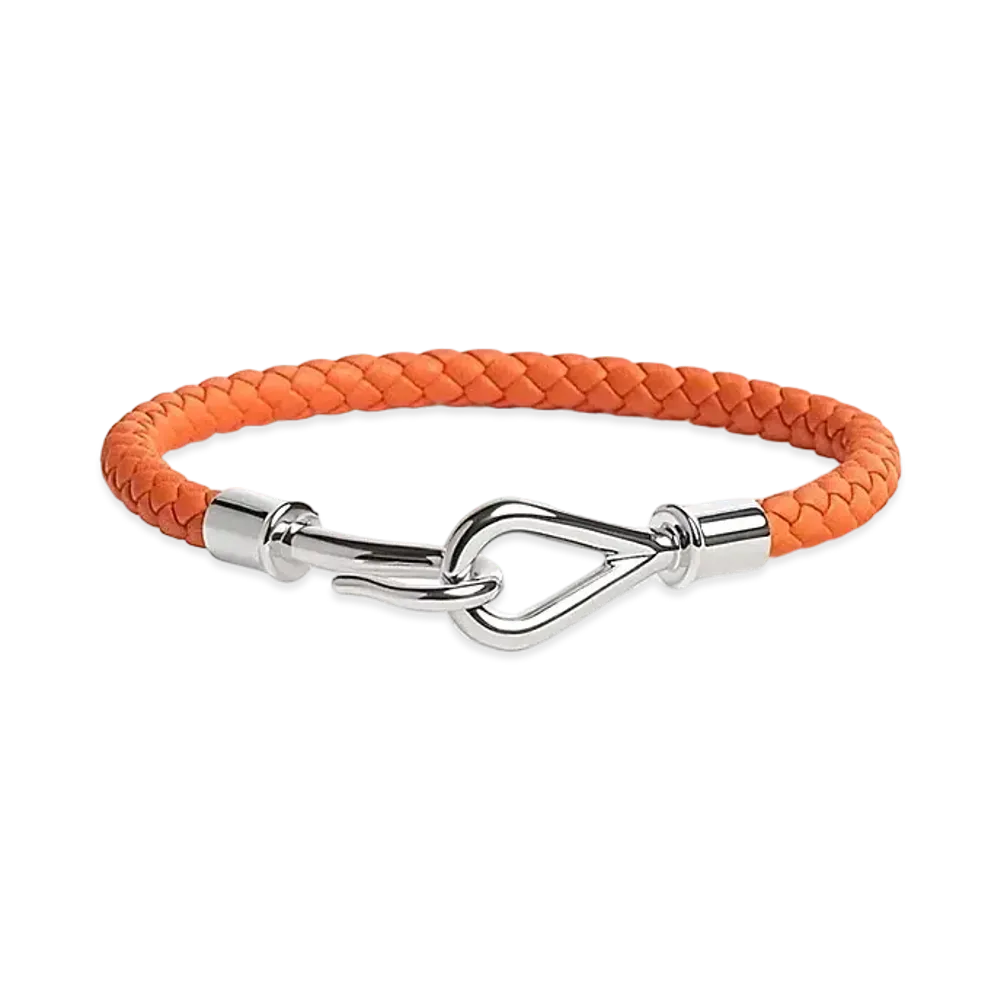 Hermes Jumbo H Bracelet "Orange/Palladium"