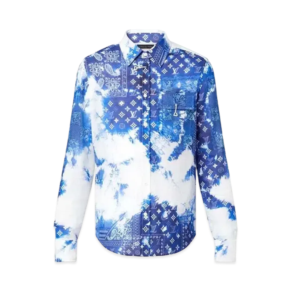 Louis Vuitton Monogram Bandana Hook Detail Long-Sleeved Shirt "Blue"
