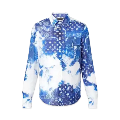 Louis Vuitton Monogram Bandana Hook Detail Long-Sleeved Shirt "Blue"