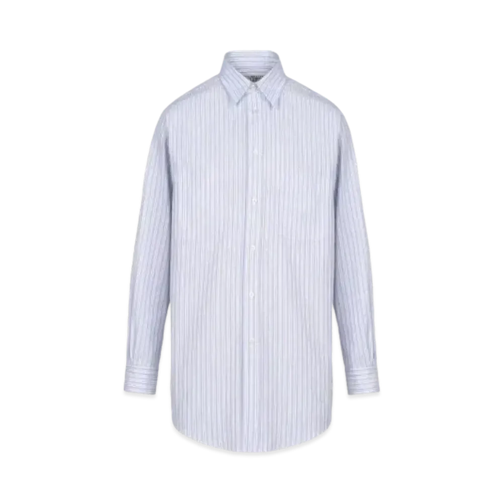 Maison Margiela Women's Pinstripe Poplin Shirt "White/Blue"