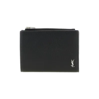Saint Laurent "Tiny Cassandre" Bi-Fold Wallet "Black"