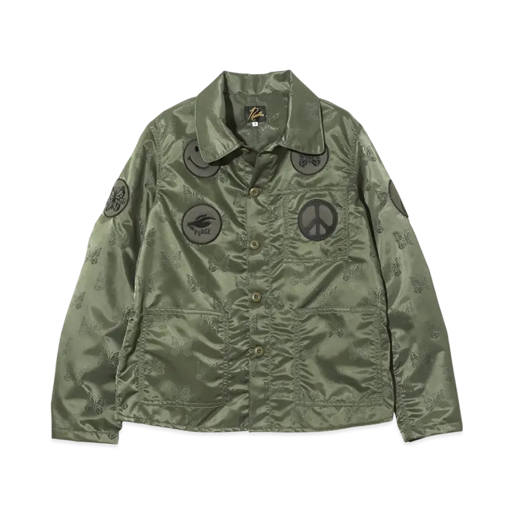 NEEDLES D.N. Coverall - Papillon Jacquard Sateen "Khaki"