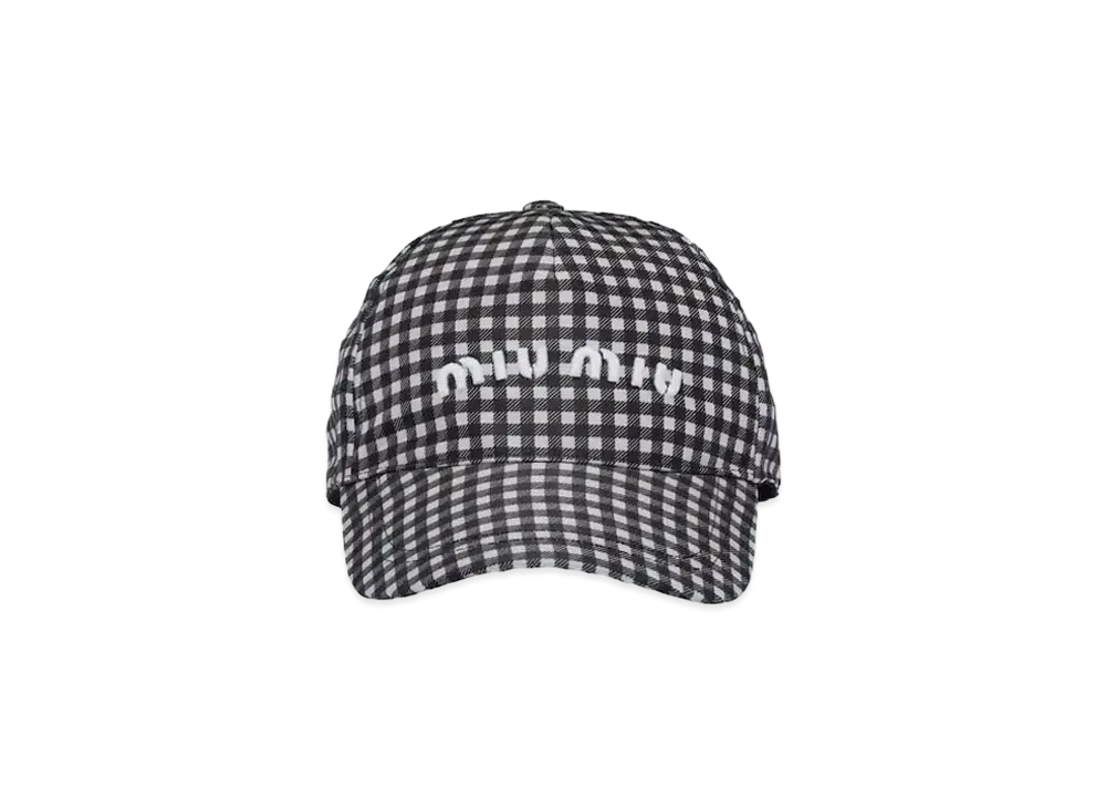 MIU MIU Printed Favorite Baseball Cap "Black/Light Beige"