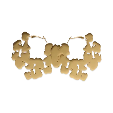 DENIM TEARS Cotton Wreath Door Knocker Earrings Large "Gold"