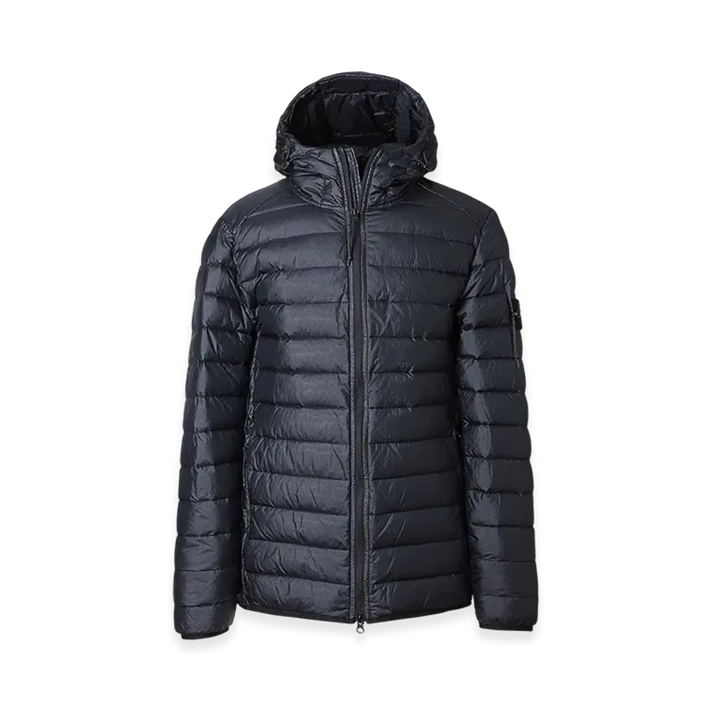 Stone Island Down Jacket 40124 Loom Woven Chambers Nylon Down "Black"