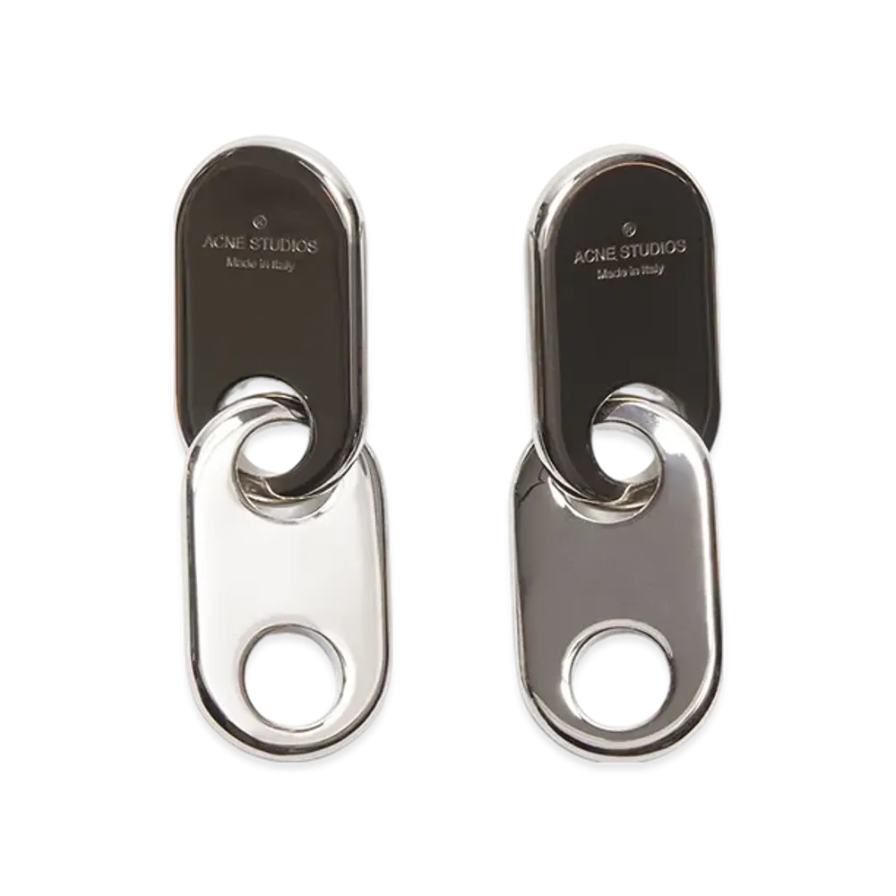 Acne Studios Chain Lock Earrings "Silver"