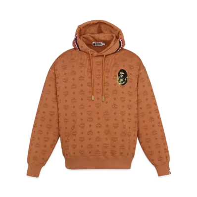 A BATHING APE x MCM Shark Pullover Hoodie "Brown"