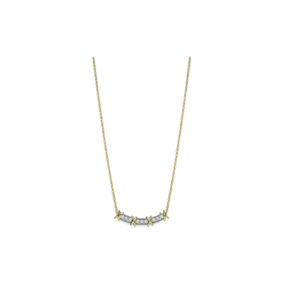 Tiffany & Co. Sixteen Stone Narrow Pendant with Diamonds "Platinum/18K Yellow Gold"