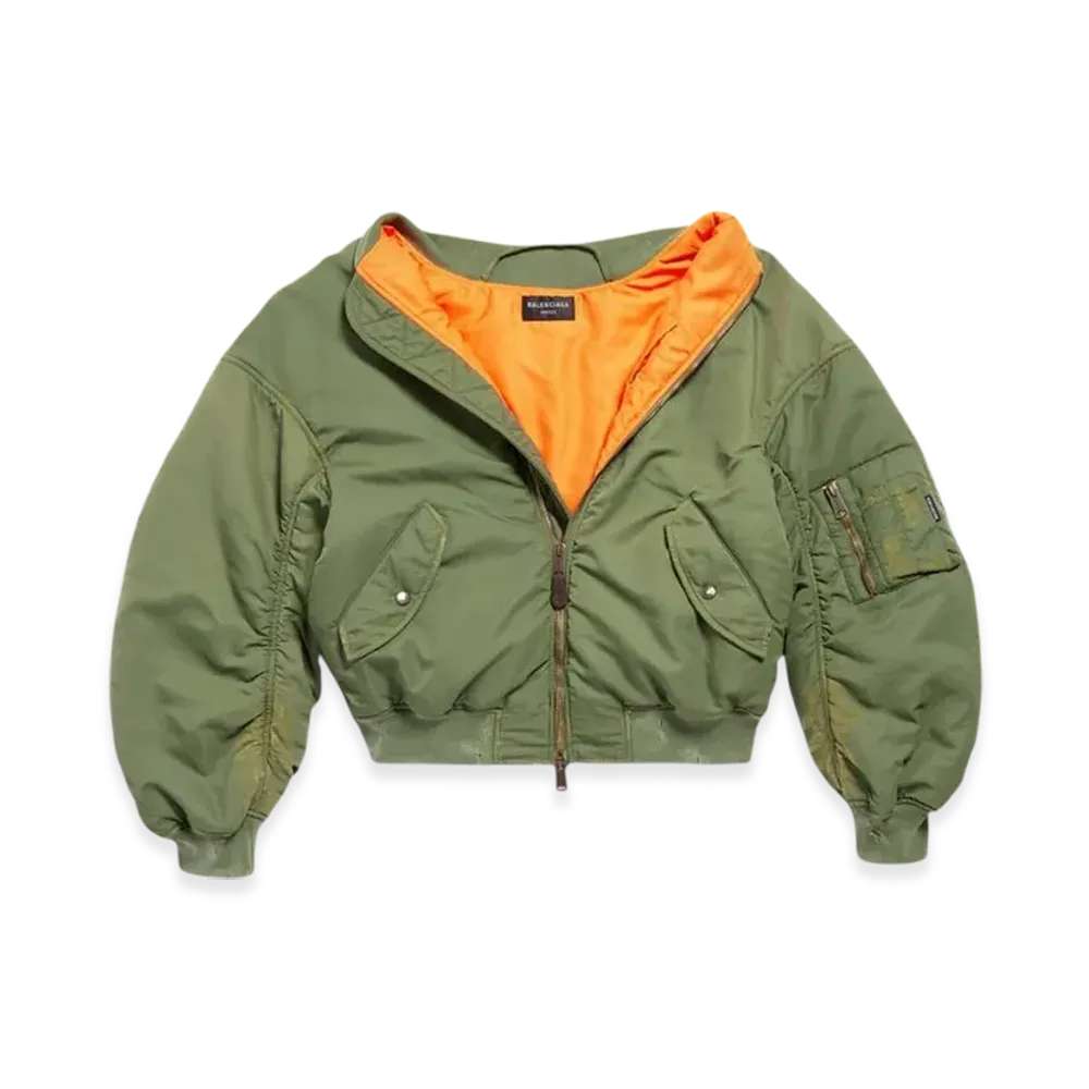 BALENCIAGA Off Shoulder Bomber "Dark Green"