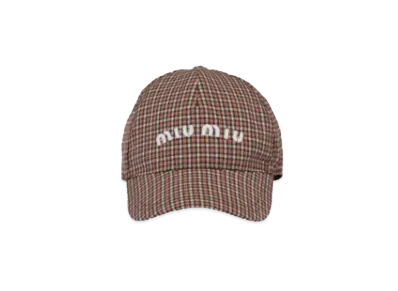 MIU MIU Print Fabric Baseball Cap "Brown"