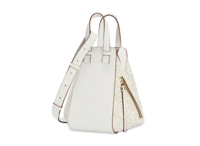 LOEWE Small Hammock Bag In Anagram Jacquard And Calfskin "Ecru/Soft White"