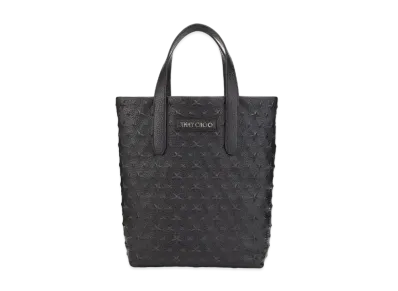 Jimmy Choo Sofia N/S Star Embossed Grainy Leather Tote Bag "Black"