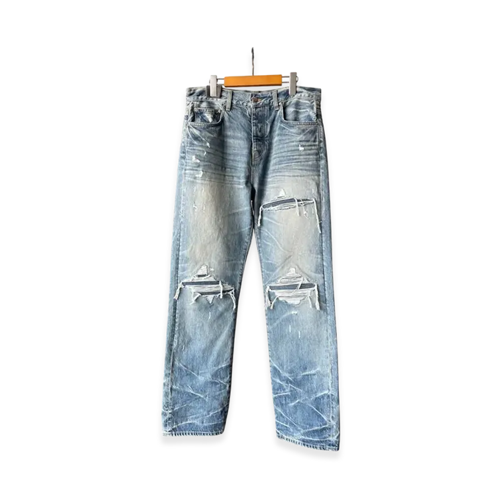 AMIRI Pleated Denim Straight MX1 Jean "Honey Comb Indigo"