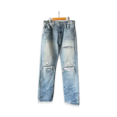 AMIRI Pleated Denim Straight MX1 Jean "Honey Comb Indigo"