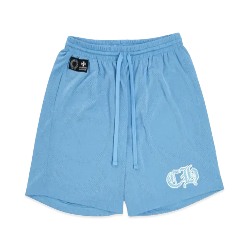 Chrome Hearts Mesh Varsity Shorts CH Print Half Pants "Light Blue"