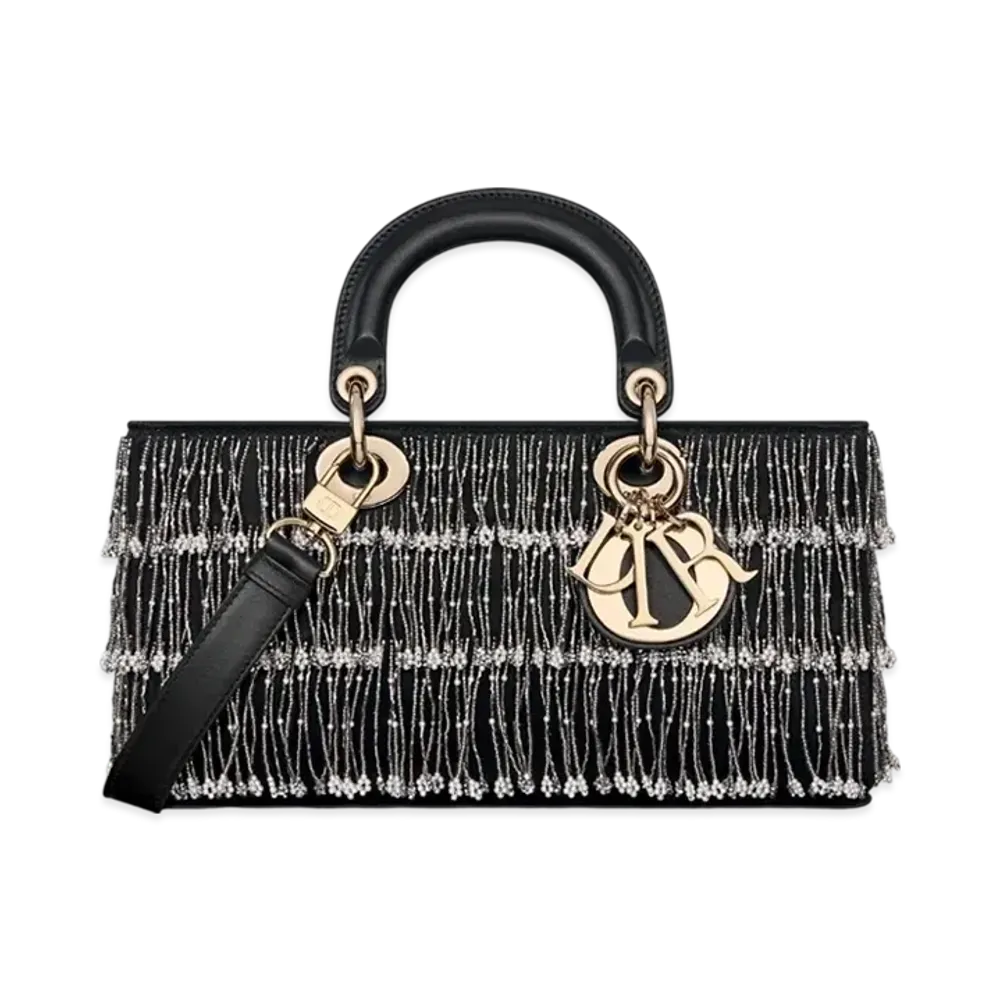 Dior Medium Lady D-Joy Bag Satin "Black/Silver"