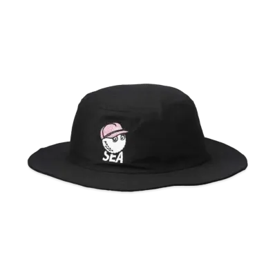 WIND AND SEA x MALBON BUCKET HAT "Black"