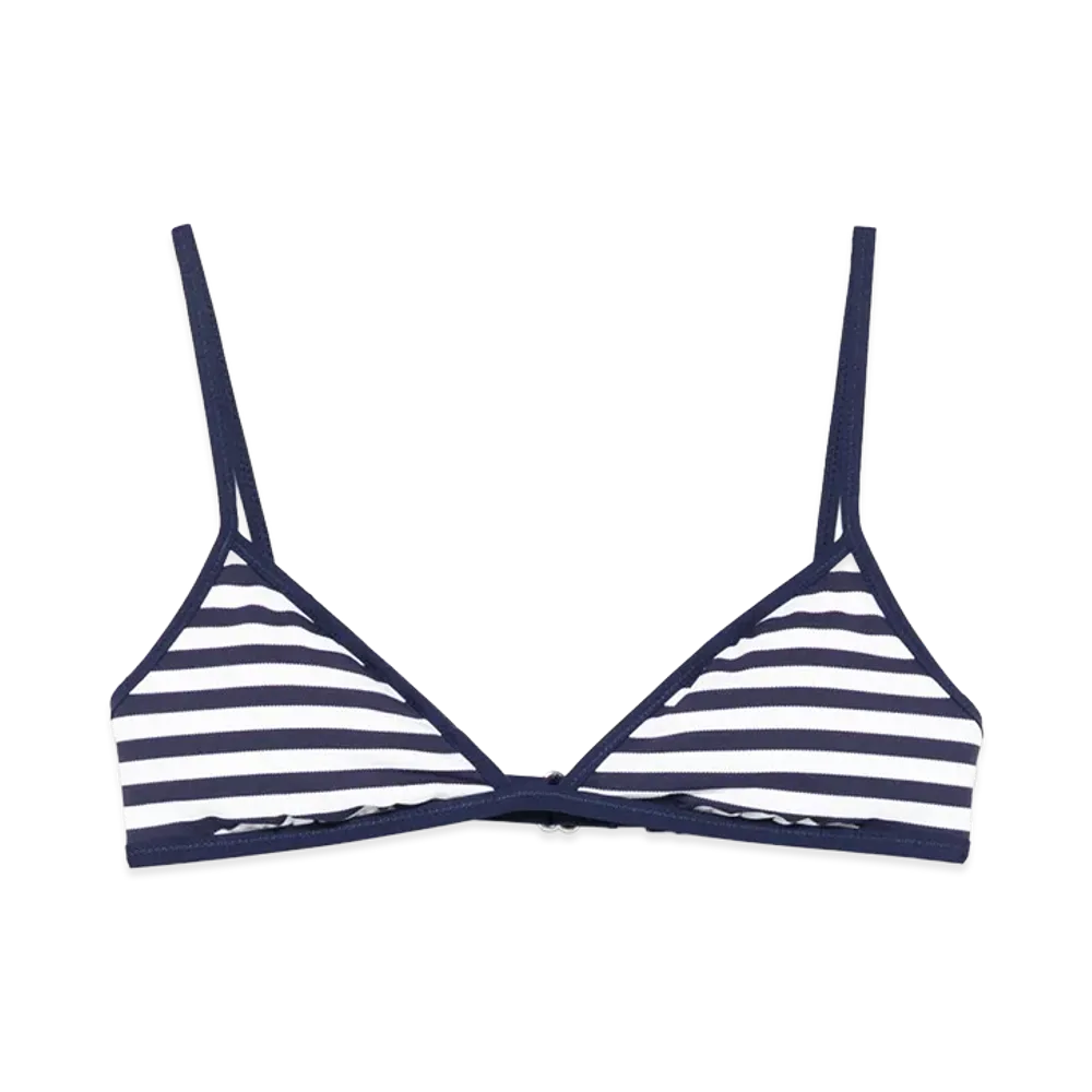 Polo Ralph Lauren Women's And Striped Bikini Top "White/Navy"