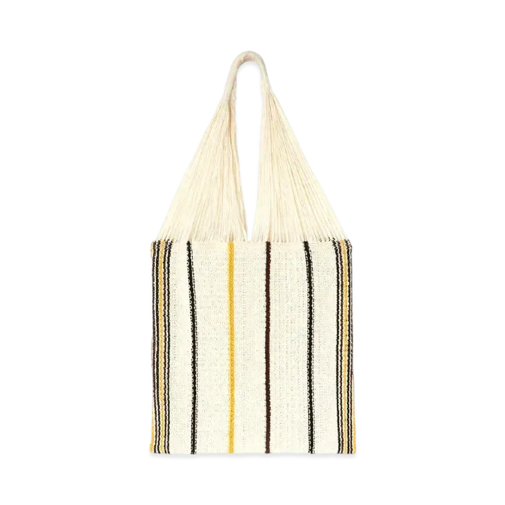 Jil Sander Striped Knit Bag "Beige"