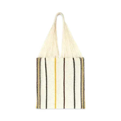 Jil Sander Striped Knit Bag "Beige"