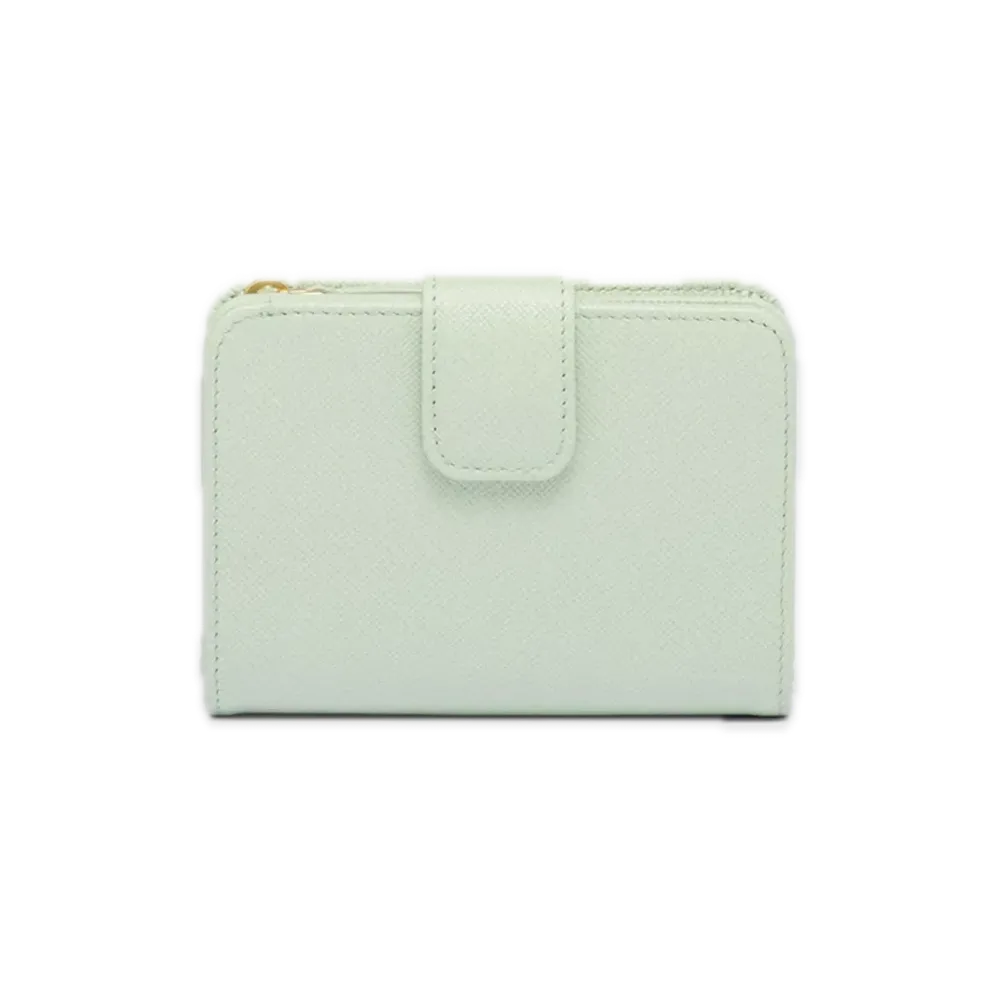 PRADA Saffiano Multicolor Wallet "Pastel Green/Aquamarine"