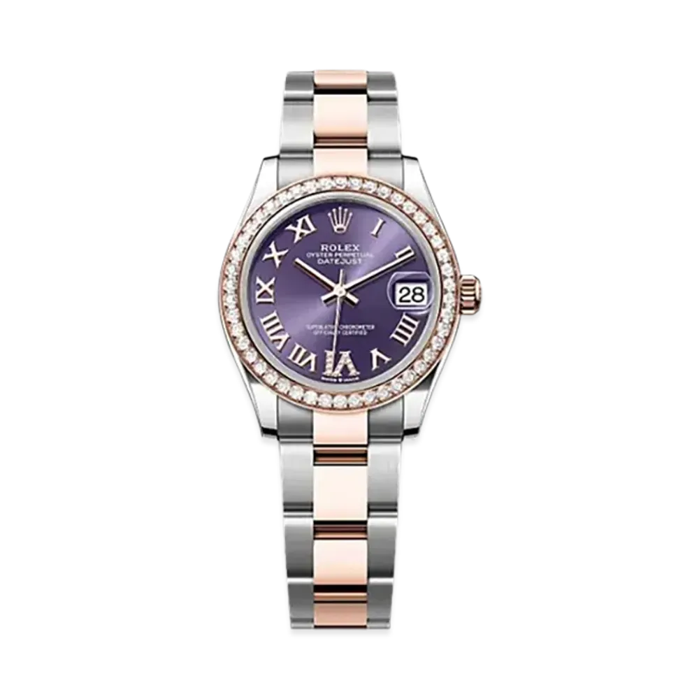 ROLEX Datejust 31mm Oystersteel & Everose Gold Diamond 278381RBR "Aubergine"