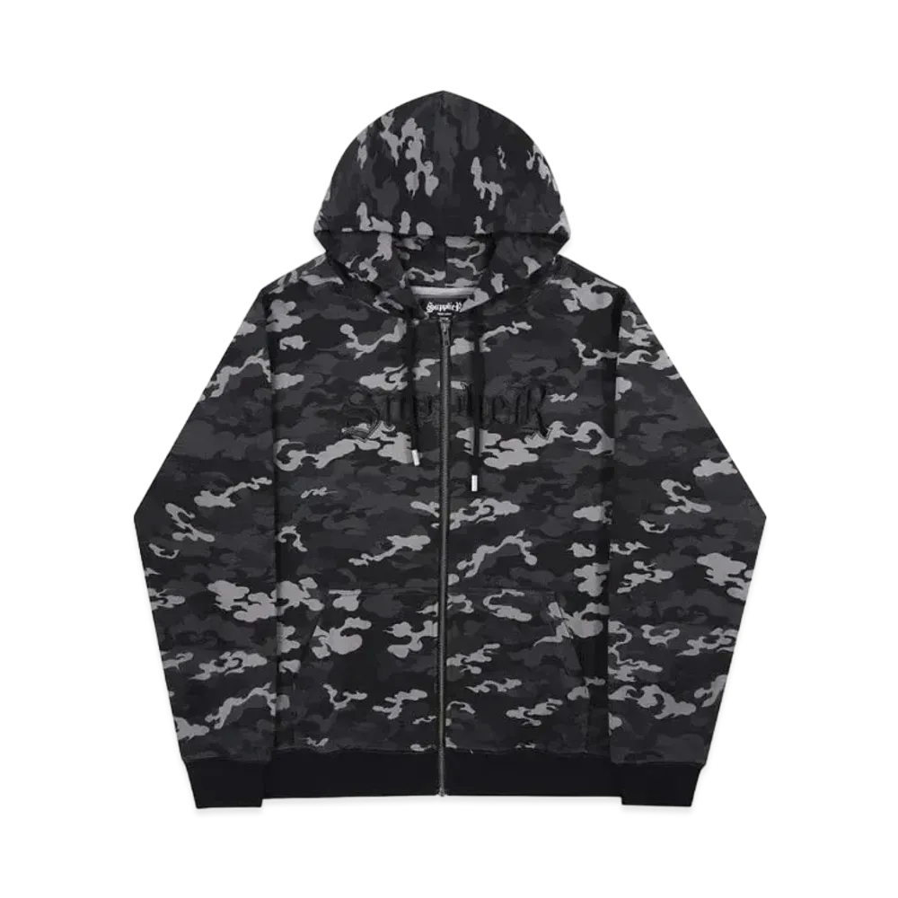 SUPPLIER Cloud Camo Zip Hoodie "Black"
