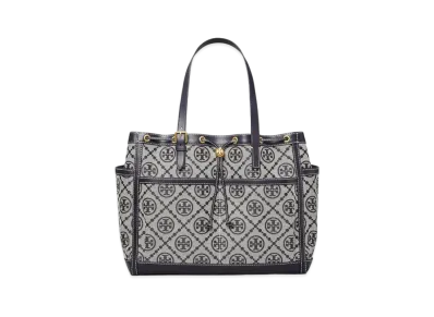 Tory Burch T Monogram Jacquard Large Tote "Navy"