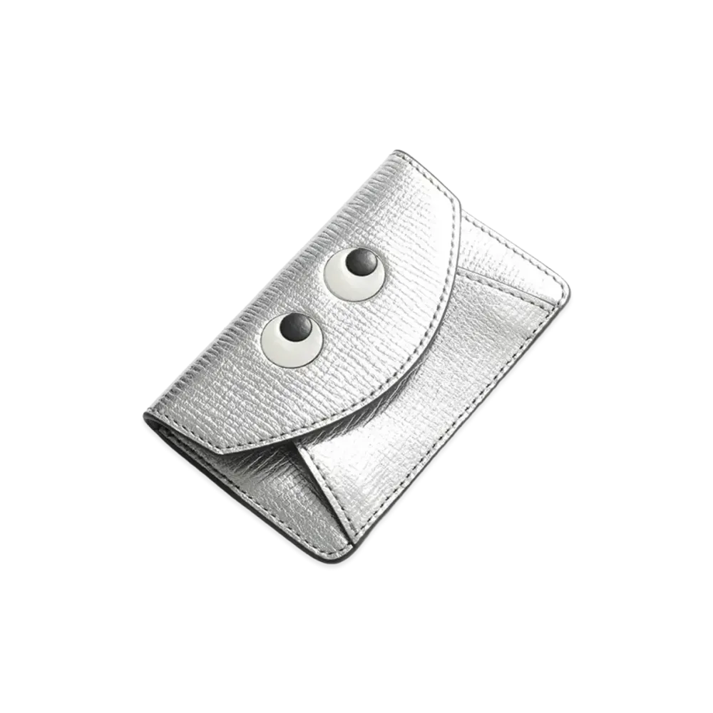 Anya Hindmarch Envelope Card Case Magnetic Eyes "Silver"