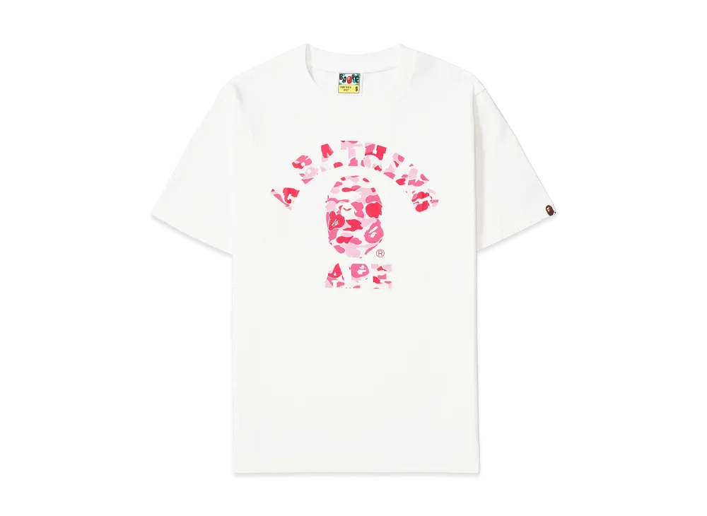 A BATHING APE ABC Camo College Tee "White/Pink"