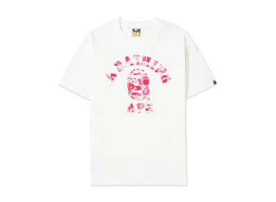 A BATHING APE ABC Camo College Tee "White/Pink"