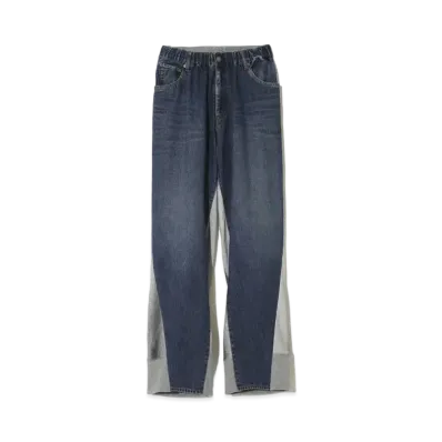 UNDERCOVER Cotton Sweatshirt Switching Denim Pants "Indigo"