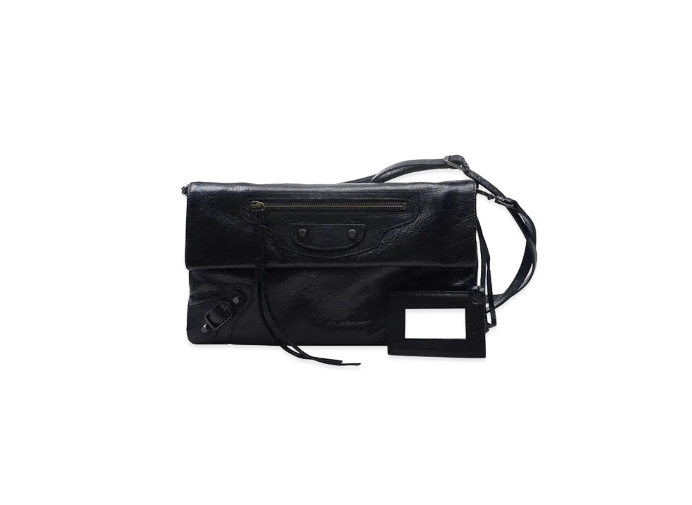 BALENCIAGA Shoulder Bag Lambskin "Black"