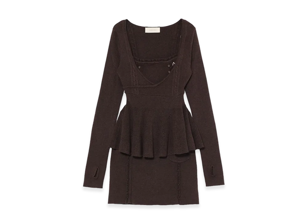 ANDMARY Women's Lona Peplum Skirt Set Up "Brown"