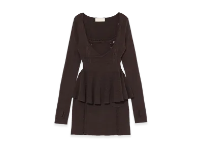 ANDMARY Women's Lona Peplum Skirt Set Up "Brown"