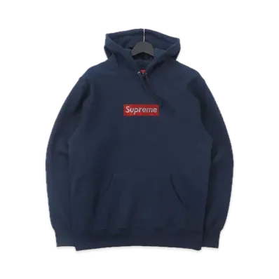 Supreme x Swarovski Box Logo Hooded Sweeatshirt "Navy"