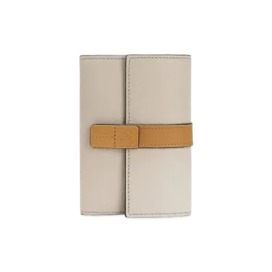 LOEWE Small Vertical Wallet In Soft Grained Calfskin "Light Oat/Honey"