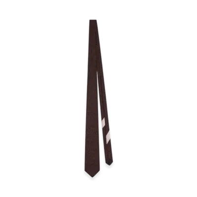 DRIES VAN NOTEN Classic Wool Silk Tie "Burgundy"
