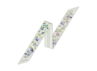 Dior Granville Mitzah Scarf Silk Twill "Gray Multicolor"