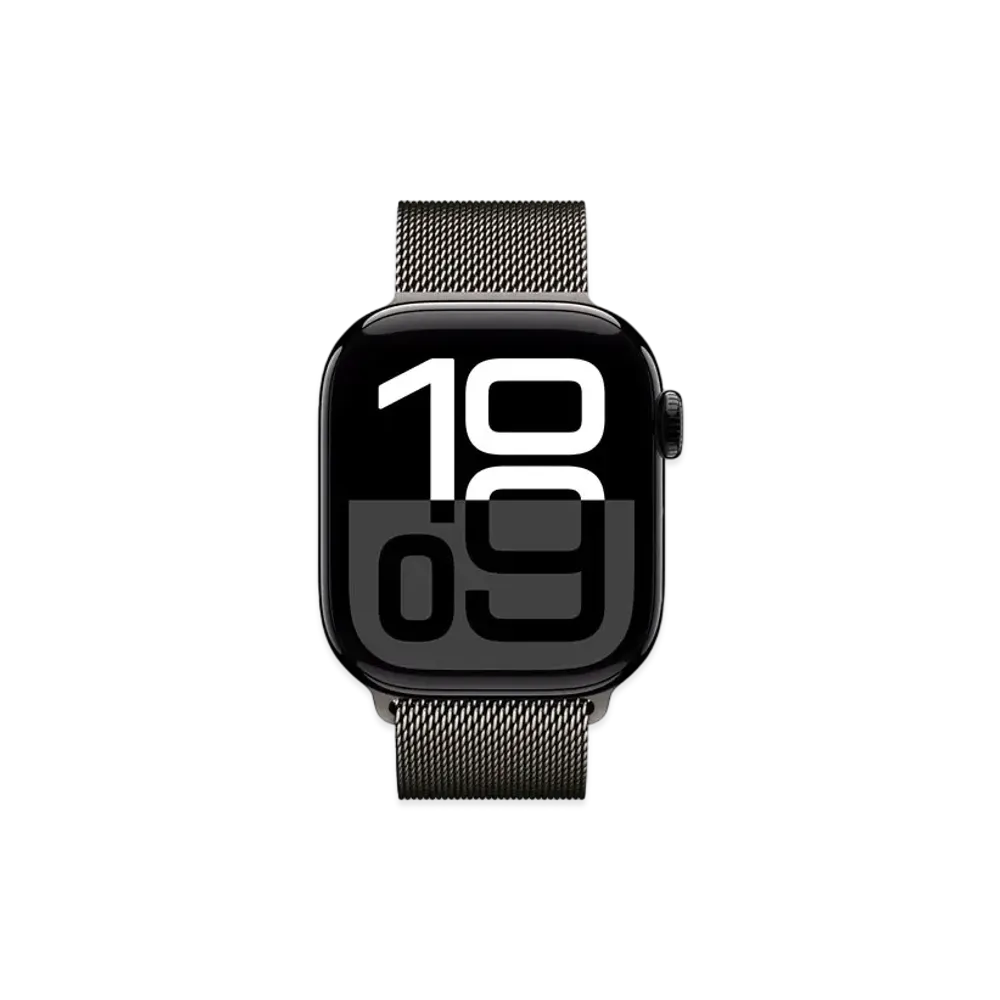 Apple Watch Series 10 GPS Model Jet Black Aluminiumcase Stainless Steel Milanese Loop "Slate"