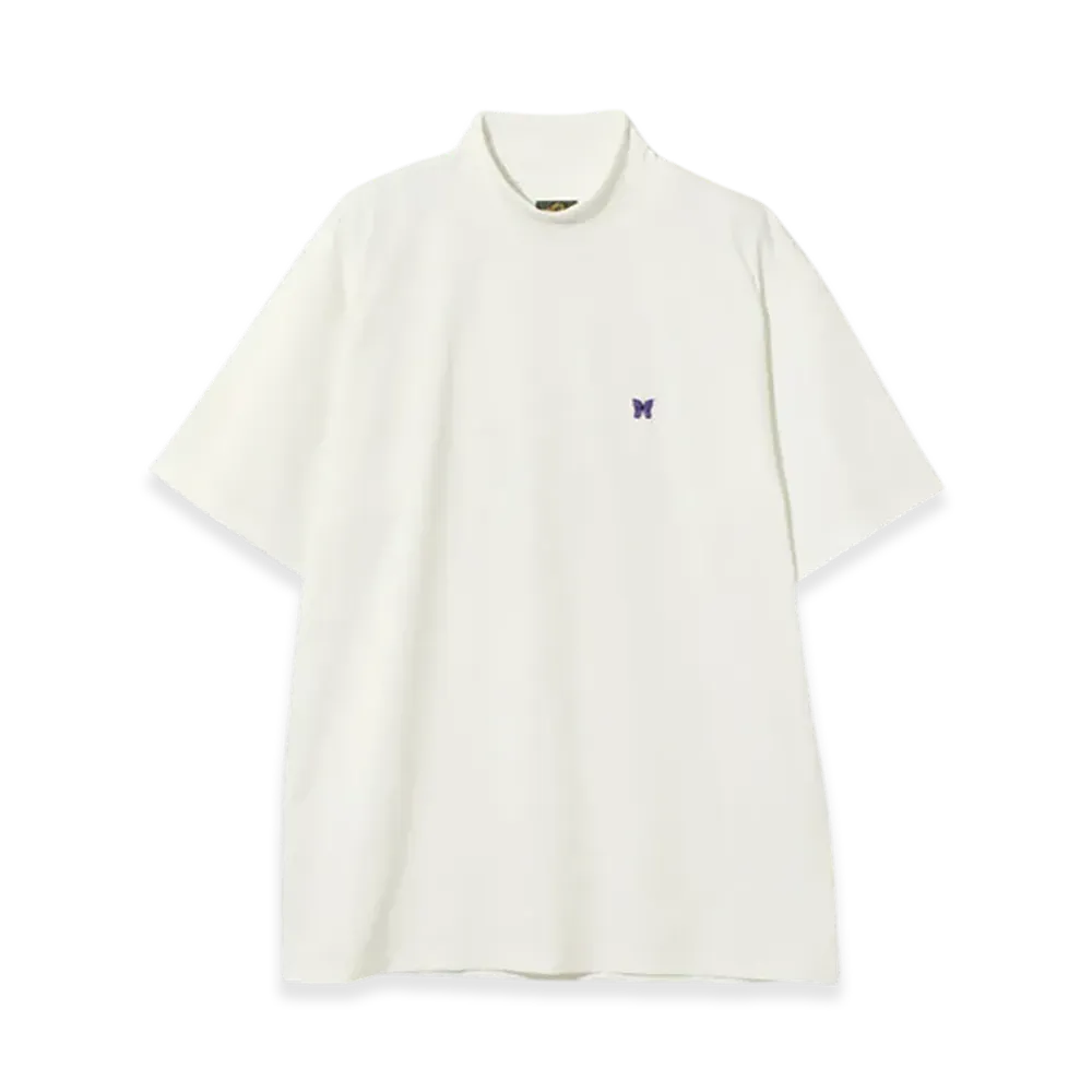 NEEDLES S/S Mock Neck Tee - Poly Jersey "White"