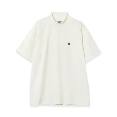 NEEDLES S/S Mock Neck Tee - Poly Jersey "White"