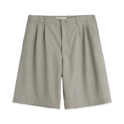 OUR LEGACY Ponte Shorts "Frosted Moss Check Nexwool"